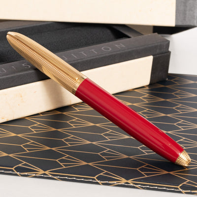 Louis Vuitton Doc Red Lacquer & Gold Rollerball Pen rare
