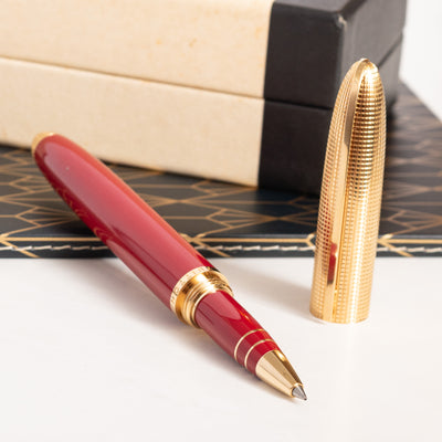Louis Vuitton Doc Red Lacquer & Gold Rollerball Pen uncapped