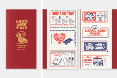 Traveler's Company Notebook Love and Trip Red Regular Refill