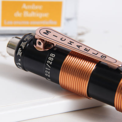 Michael's Fatboy Limited Edition High Voltage Copper & Black TeslaCoil Ballpoint Pen - Preowned Clip