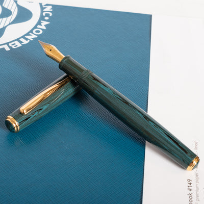 Molteni Curukova Green Ebonite Fountain Pen Gold Trim