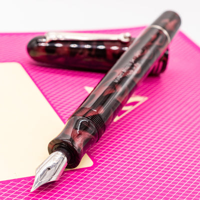 Molteni Modelo 54 Fountain Pen - Burgundy Acetate uncapped