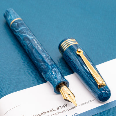 Molteni Modelo 54 Fountain Pen - Capri Blue & Gold piston filled