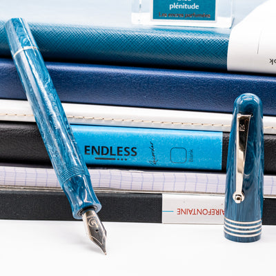 Molteni Modelo 54 Fountain Pen - Capri Blue & Rhodium