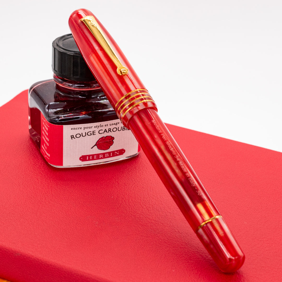 Molteni Modelo 54 Inferno Red Fountain Pen | Piston Fill – Truphae