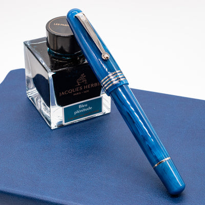 Molteni Modelo 54 Fountain Pen - Mare Blue & Rhodium capped