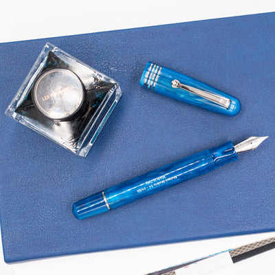 Molteni Modelo 54 Fountain Pen - Mare Blue & Rhodium silver trim