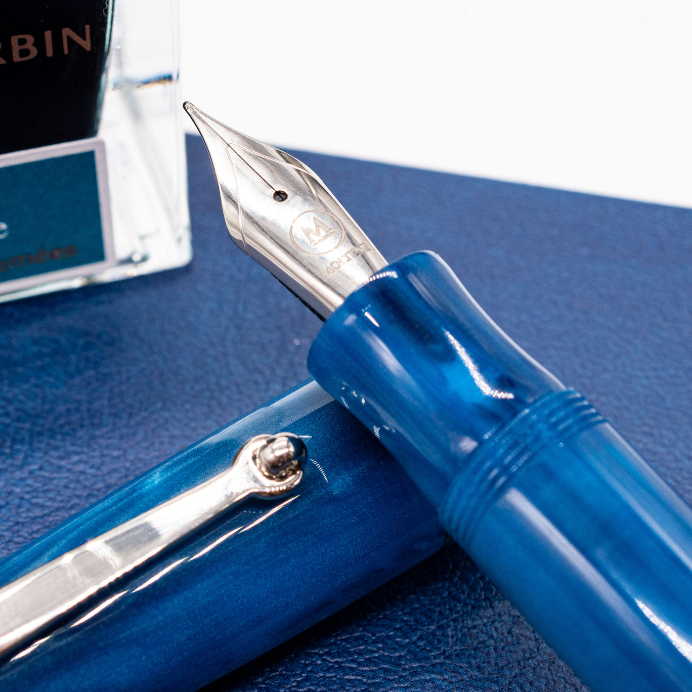 Molteni Modelo 54 Fountain Pen - Mare Blue & Rhodium stainless steel nib