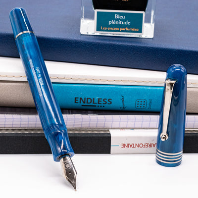 Molteni Modelo 54 Fountain Pen - Mare Blue & Rhodium