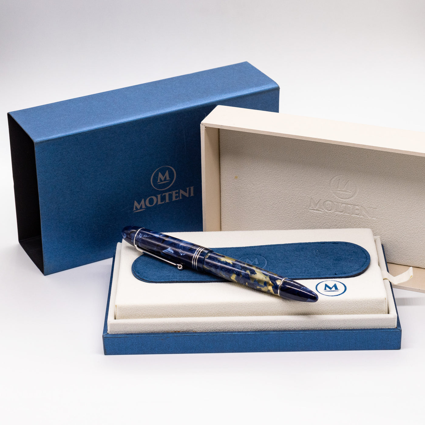 Molteni Modelo 55 Fountain Pen - Royal Blue Lucens Celluloid box