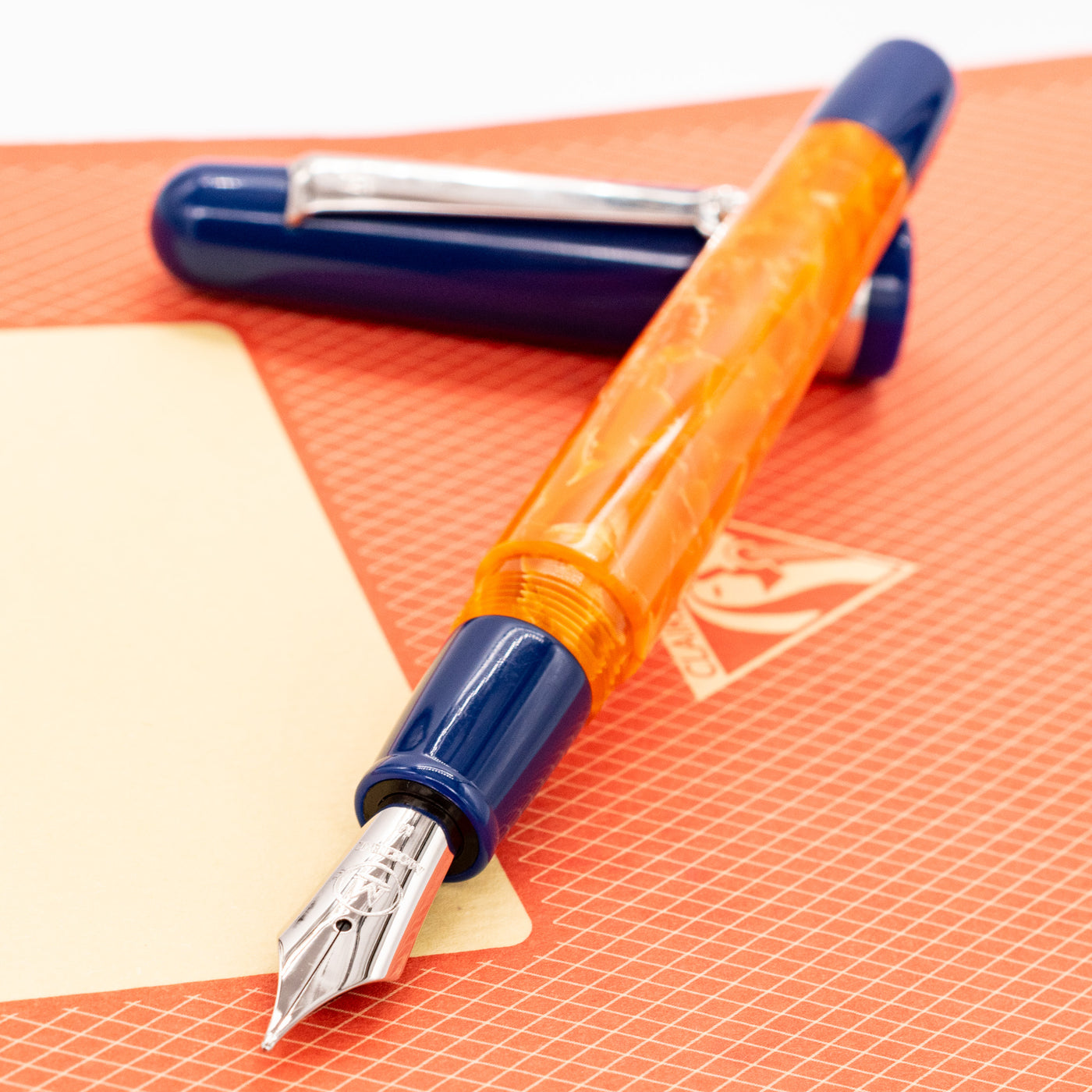 Molteni Modelo 57 Fountain Pen - Rhodium Trim uncapped