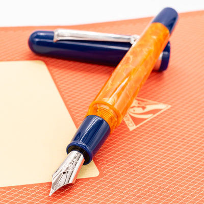 Molteni Modelo 57 Fountain Pen - Rhodium Trim uncapped