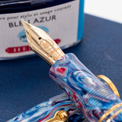 Molteni Modelo 66 Hydrangea Fountain Pen Gold Trim 14k Gold Nib