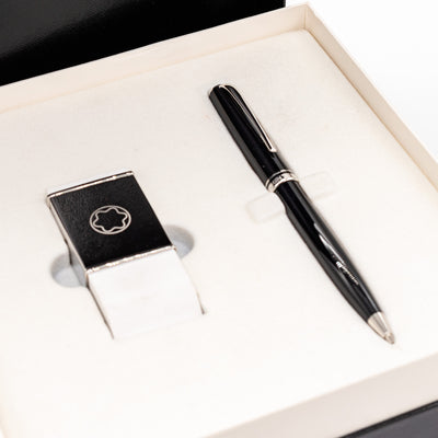 Montblanc Generation Black & Platinum Mechanical Pencil & Eraser Set inside packaging