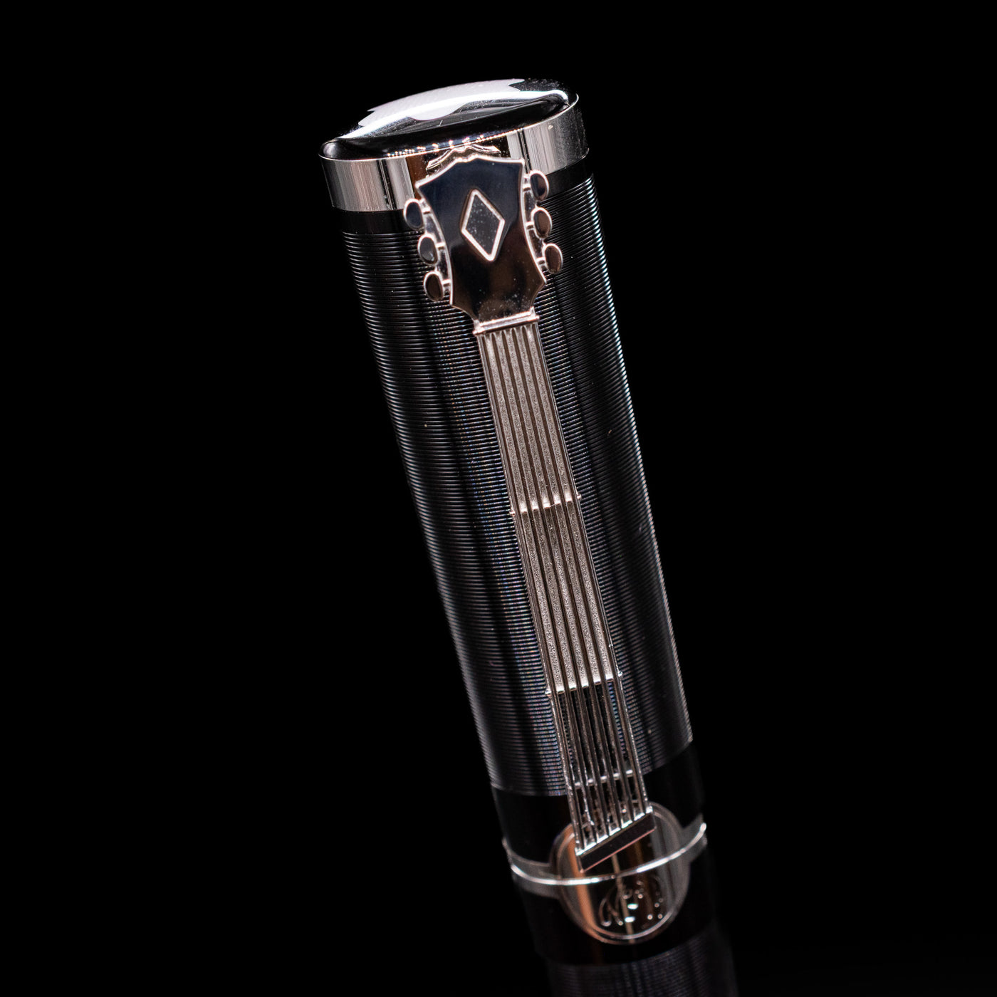 Close-up view of the cap on the Montblanc John Lennon Special Edition Fountain Pen - Preowned.