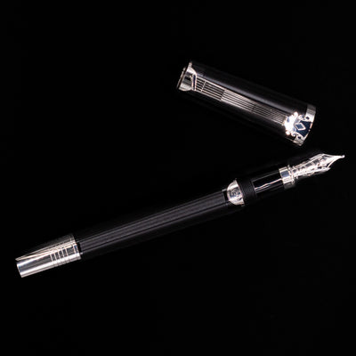 An overhead view of the Montblanc John Lennon Special Edition Fountain Pen - Preowned uncapped.