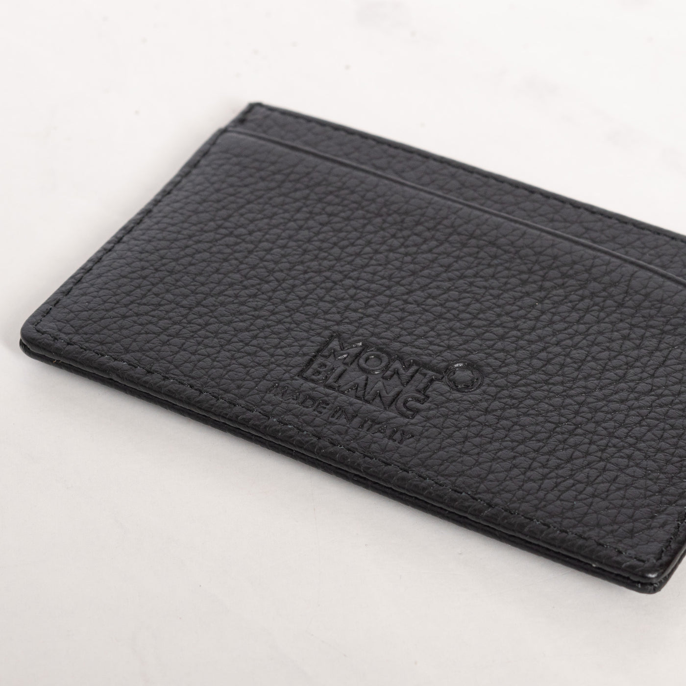 Montblanc Leather Goods Black 3 Card Holder Wallet 114472 logo