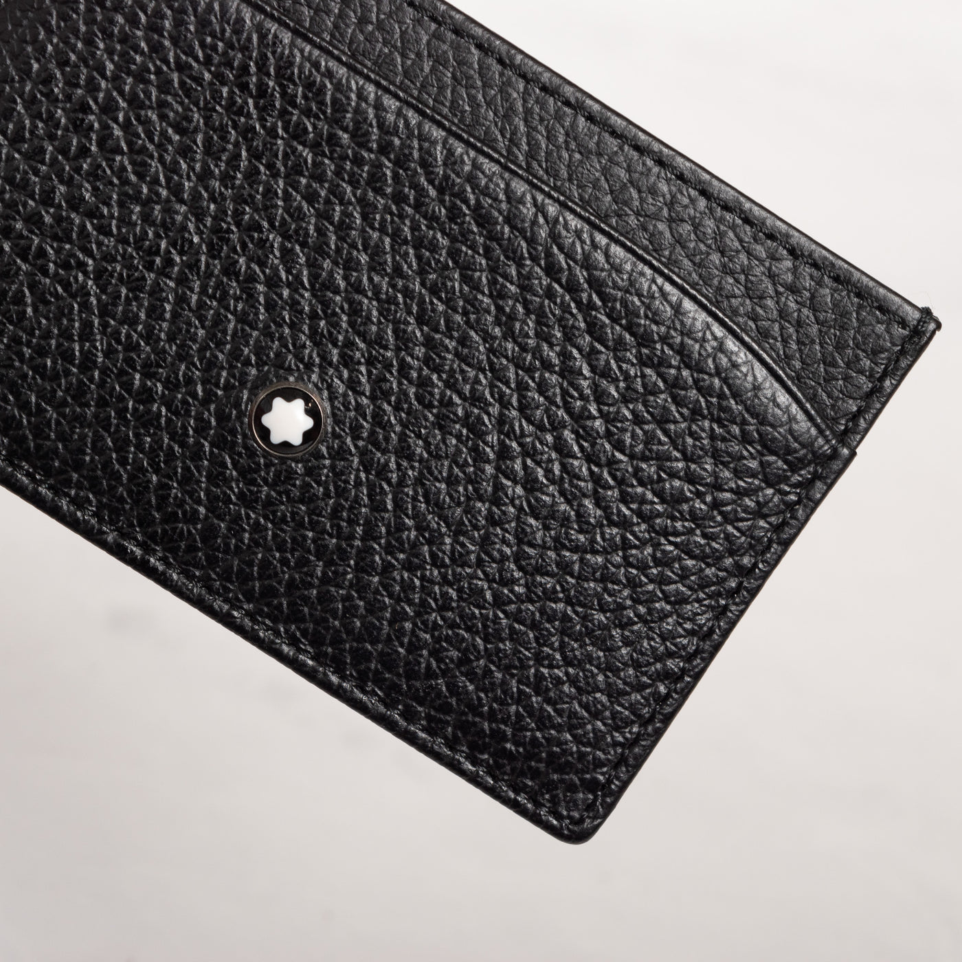 Montblanc Leather Goods Black 3 Card Holder Wallet 114472 soft grain