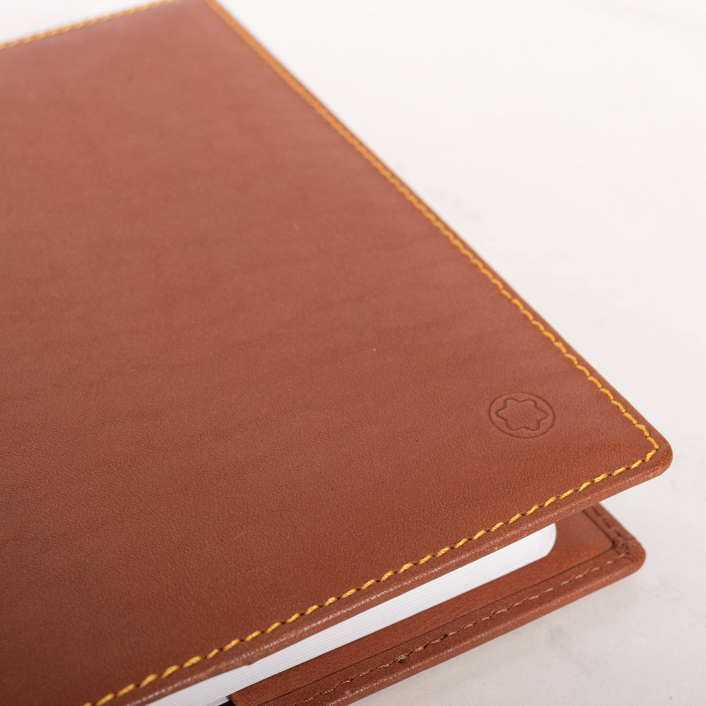 Montblanc Leather Goods Diaries & Notes Natural Brown Medium Notebook 9529 logo