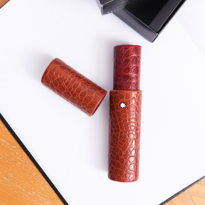 Montblanc Leather Goods Florence Bordeaux Crocodile Single Pen Case 30111 - Preowned brown