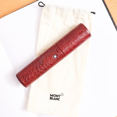 Montblanc Leather Goods Florence Bordeaux Crocodile Single Pen Case 30111 - Preowned closed