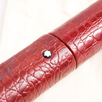 Montblanc Leather Goods Florence Bordeaux Crocodile Single Pen Case 30111 - Preowned logo