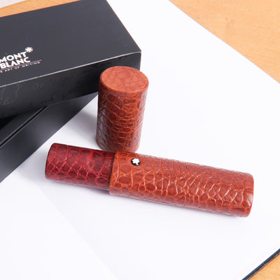 Montblanc Leather Goods Florence Bordeaux Crocodile Single Pen Case 30111 - Preowned opened