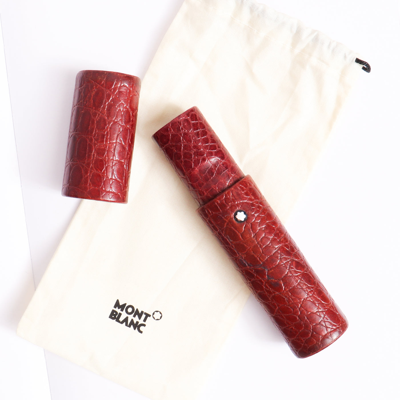 Montblanc Leather Goods Florence Bordeaux Crocodile Single Pen Case 30111 - Preowned