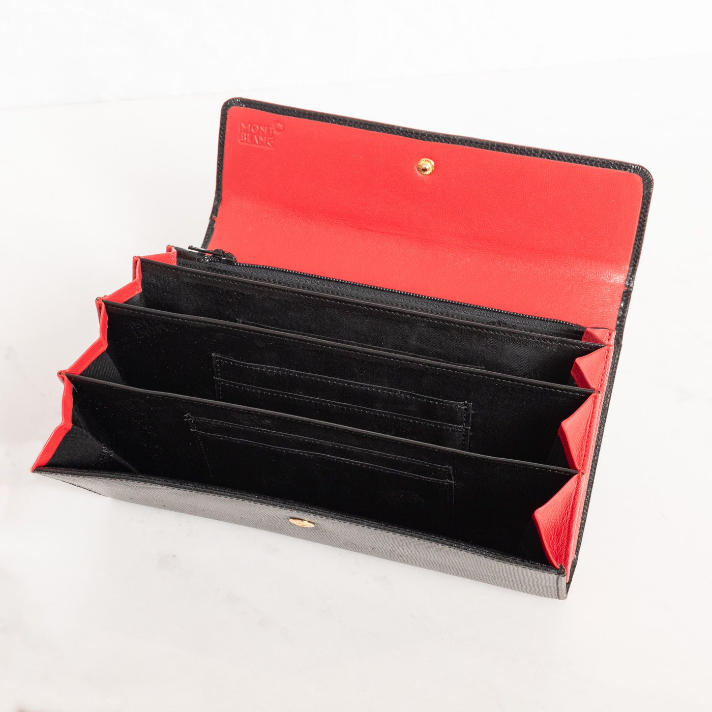Montblanc Leather Goods La vie de Boheme Black & Red 6cc Wallet 7331 - Preowned Accordion