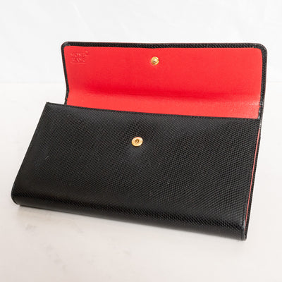 Montblanc Leather Goods La vie de Boheme Black & Red 6cc Wallet 7331 - Preowned Open