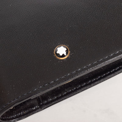 Montblanc Leather Goods Meisterstuck A7 Black Leather Pocket Organizer 14876 - Preowned Close Up