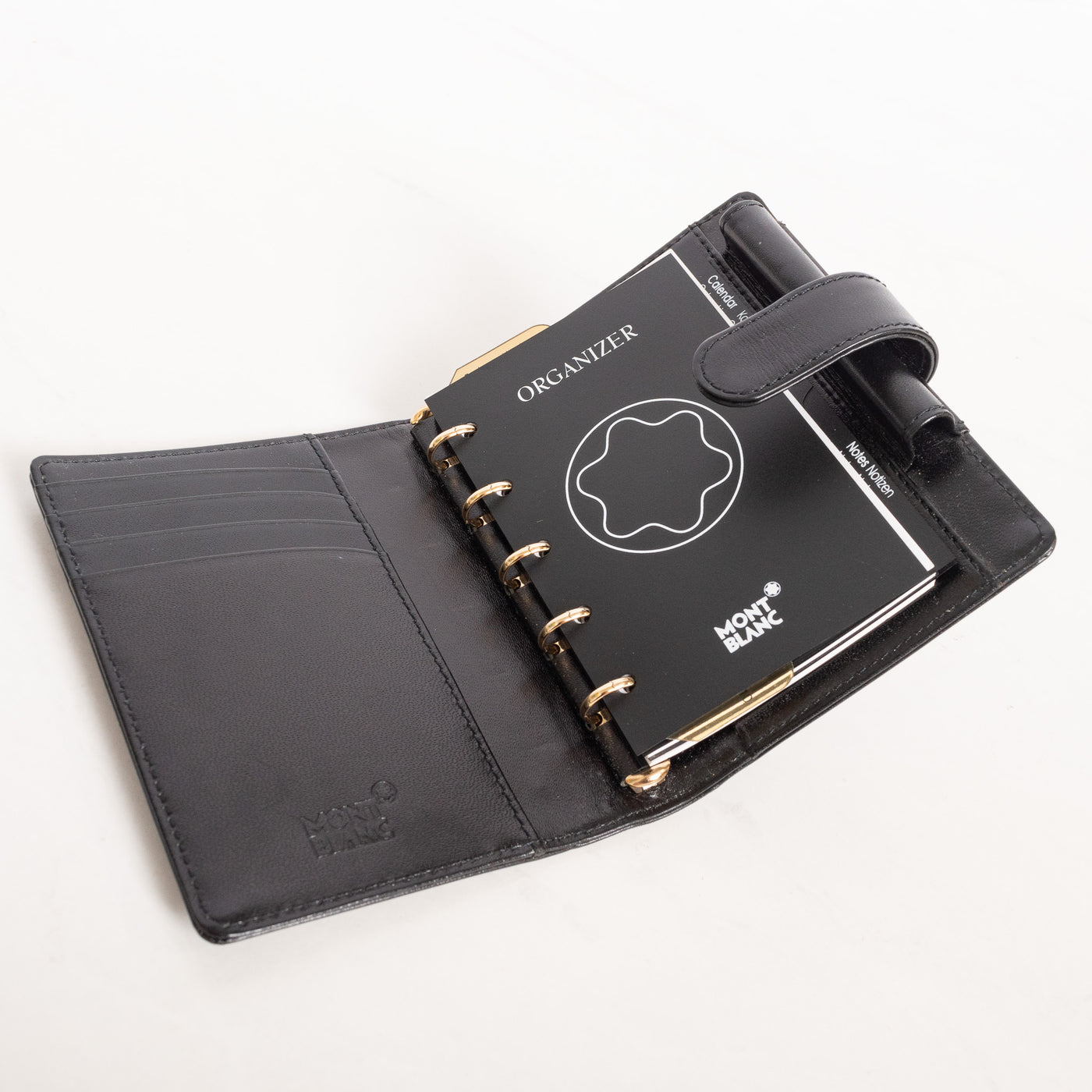 Montblanc Leather Goods Meisterstuck A7 Black Leather Pocket Organizer –  Truphae