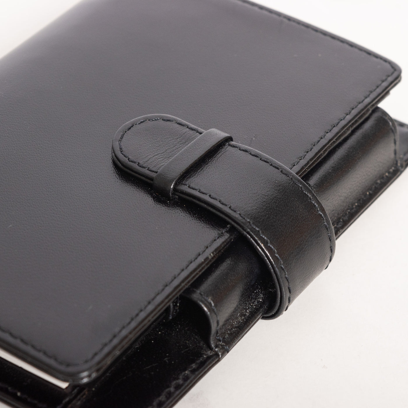 Montblanc Leather Goods Meisterstuck A7 Black Leather Pocket Organizer 14876 - Preowned Strap Detail