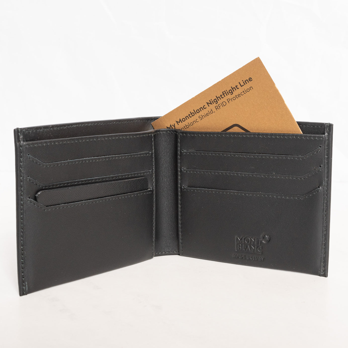 Montblanc Leather Goods Nightflight Black 6cc Wallet 118274 - Preowned Opened With Card