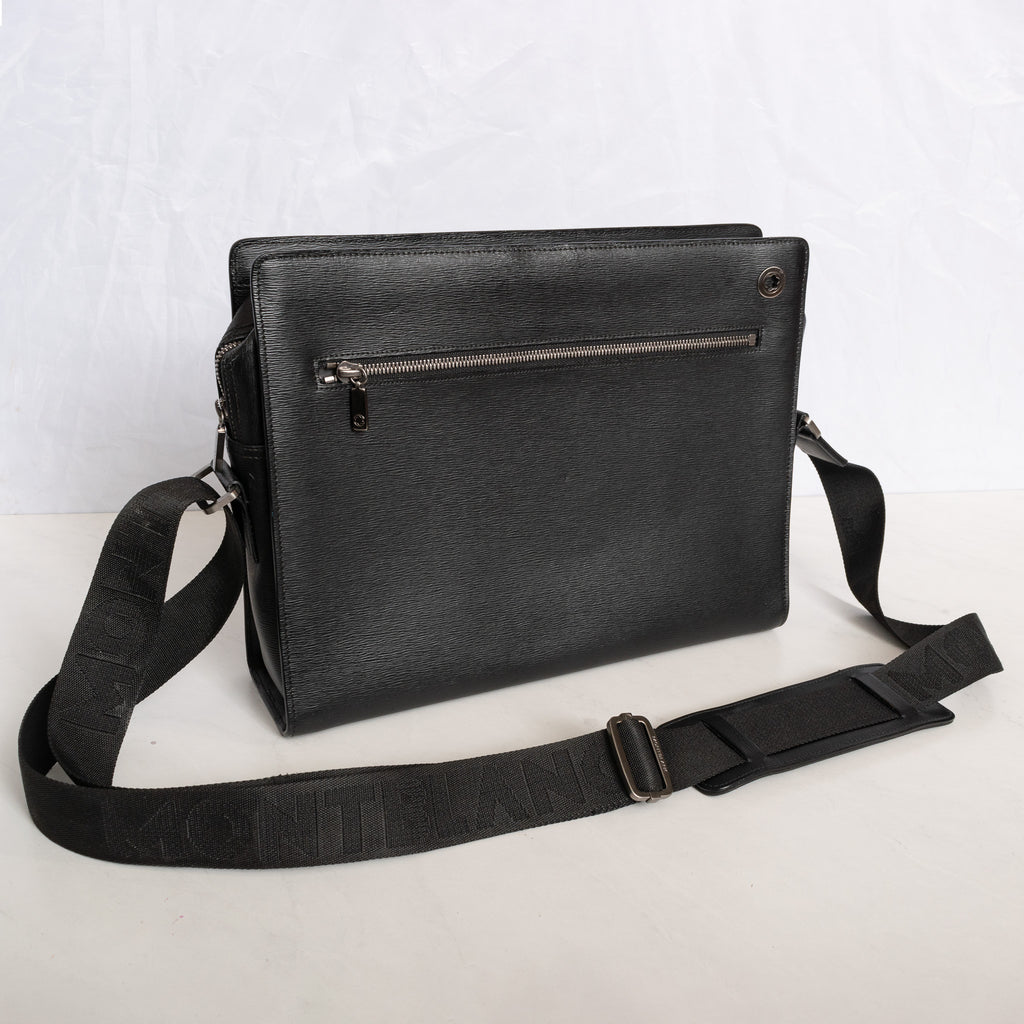ショルダーバッグ MONTBLANC Men Shoulder Bags 199363 BLACK Montblanc Black Leather Crossbody Bag Men | Watches Prime
