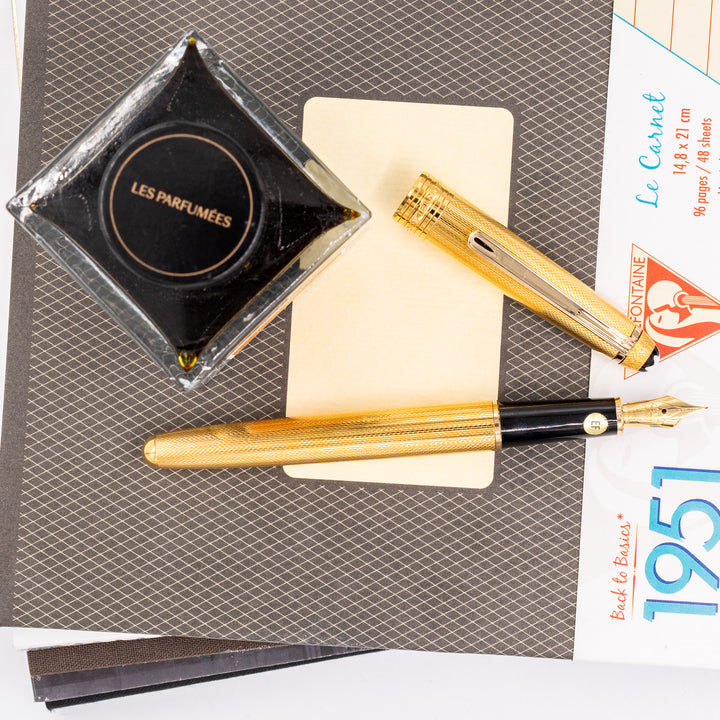 Montblanc Meisterstuck 144 Solitaire Gold Plated Barley Fountain