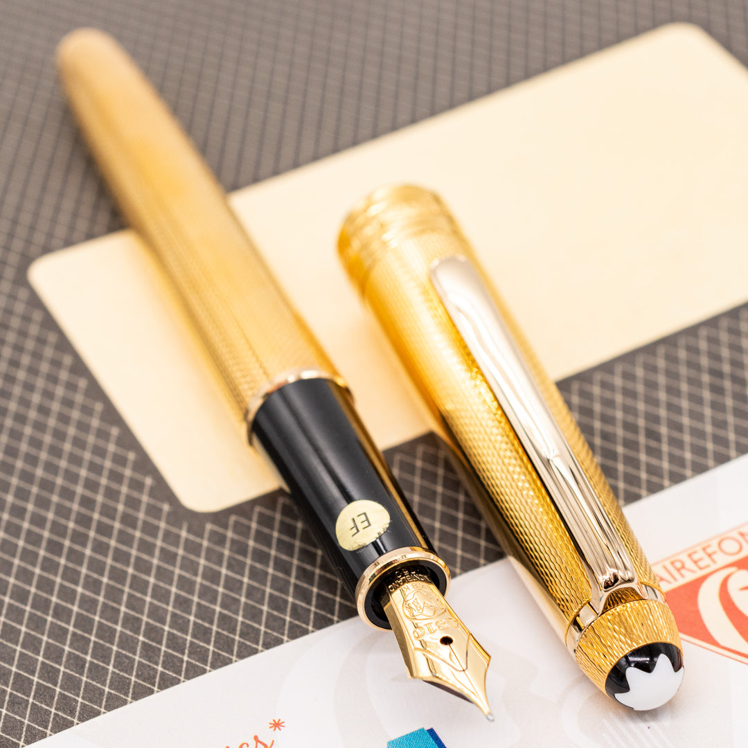Montblanc Meisterstuck 144 Solitaire Gold Plated Barley Fountain