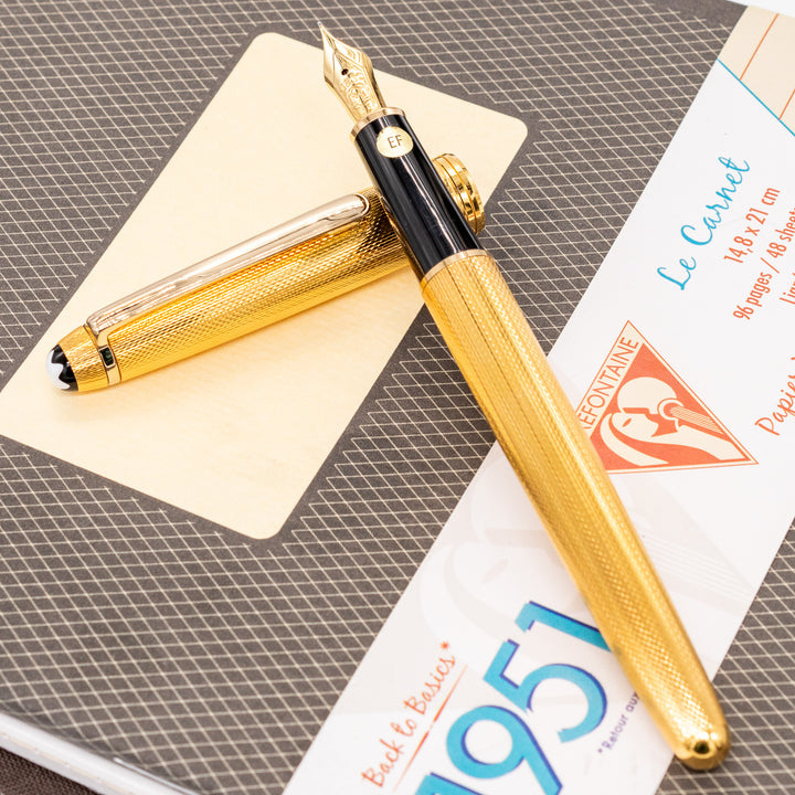 Montblanc Meisterstuck 144 Solitaire Gold Plated Barley Fountain