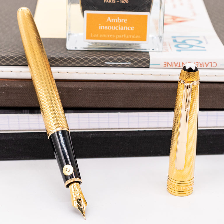 Montblanc Meisterstuck 144 Solitaire Gold Plated Barley Fountain