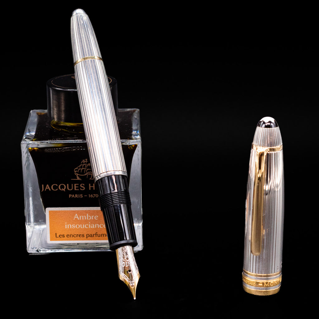 Montblanc 146 Sterling Silver Pinstripe Fountain Pen - Preowned