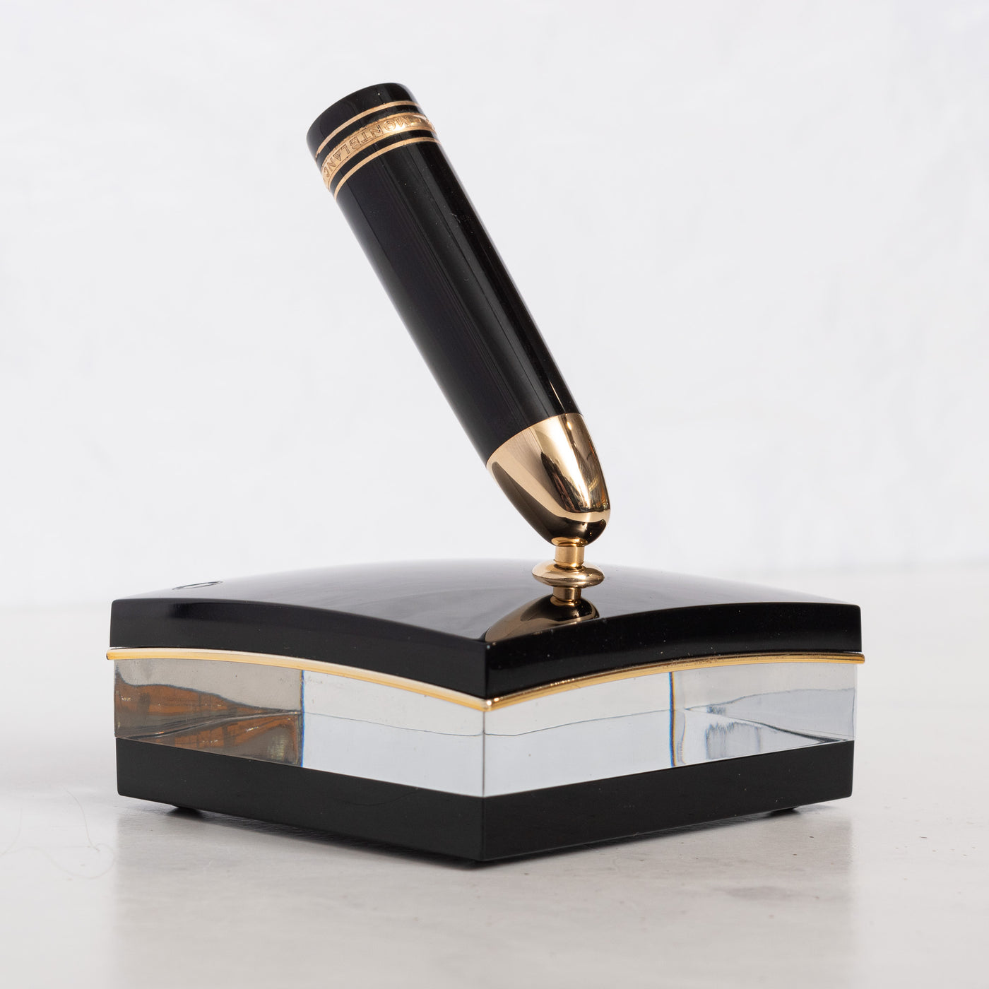 Montblanc Meisterstuck 149 Black & Gold Crystal Pen Stand desk set black