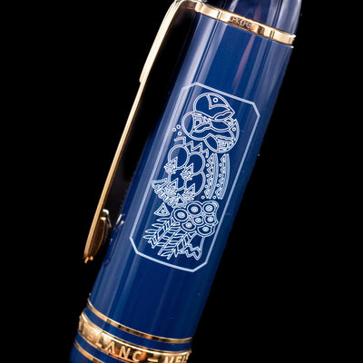 Close-up view of the cap on the Montblanc Meisterstuck 149 Orient Express Limited Edition 1883 Fountain Pen - Preowned.