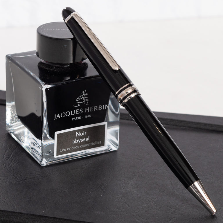 筆記具 MONTBLANC MST P164 BP Montblanc Meisterstuck 164P Black & Platinum Classique Ballpoint