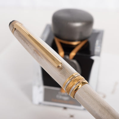 Montblanc Meisterstuck 164S Sterling Silver Barley Ballpoint Pen clip