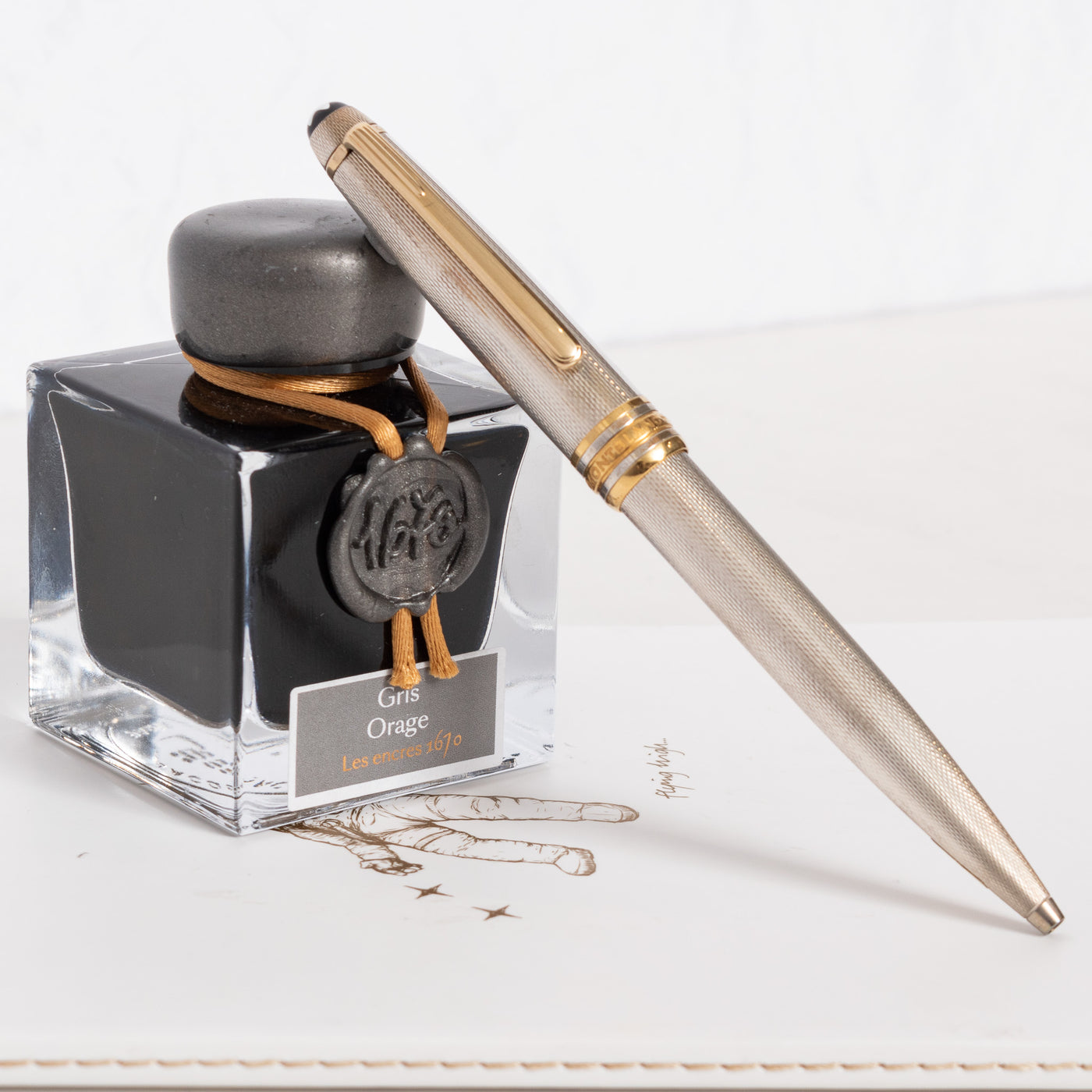 Montblanc Meisterstuck 164S Sterling Silver Barley Ballpoint Pen