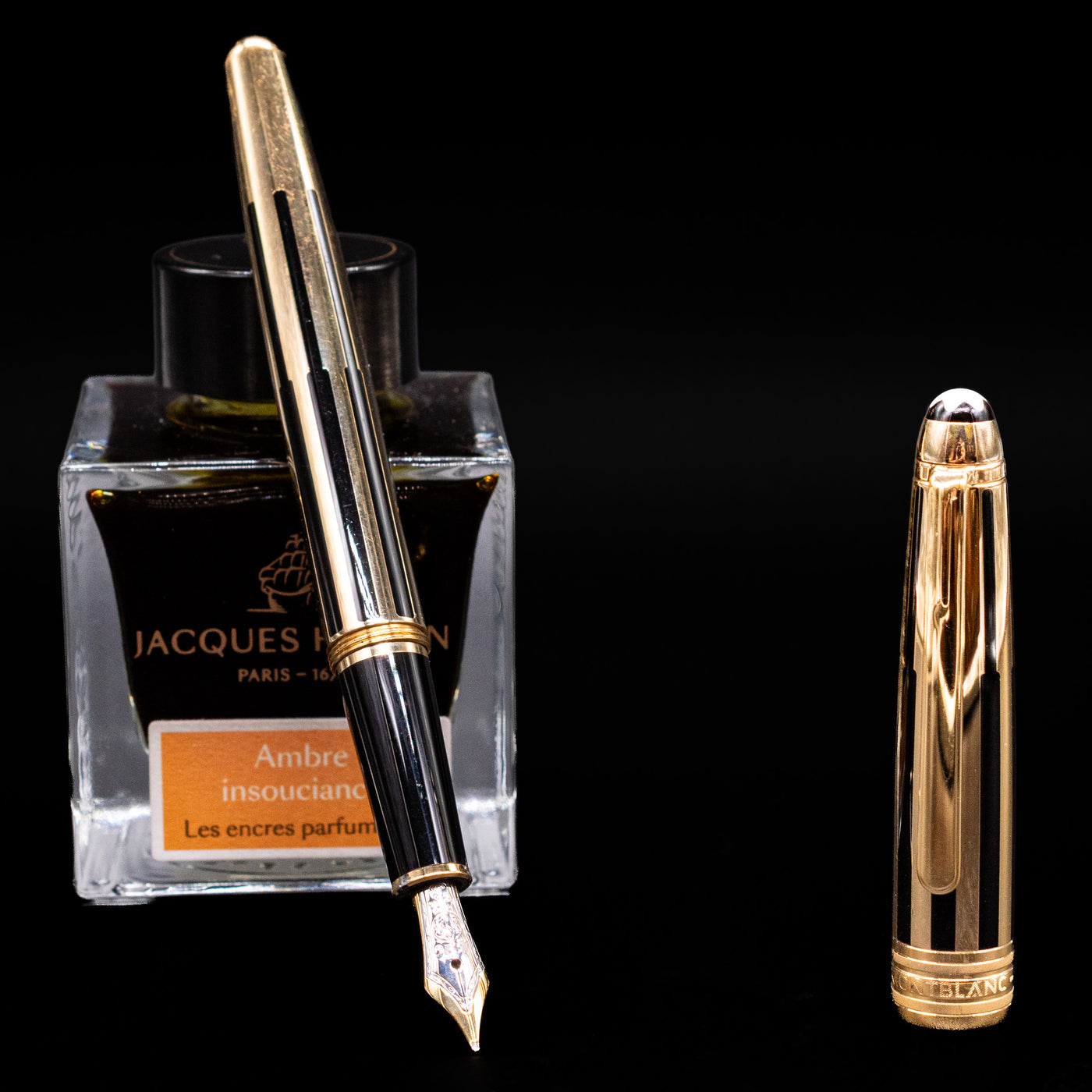Montblanc Solitaire Gold & Black Classique Fountain Pen – Truphae