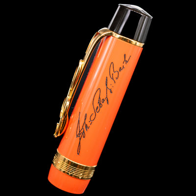 A detail shot of the signature on the cap for the Montblanc Meisterstuck Donation Series Johann Sebastian Bach Fountain Pen - Preowned.