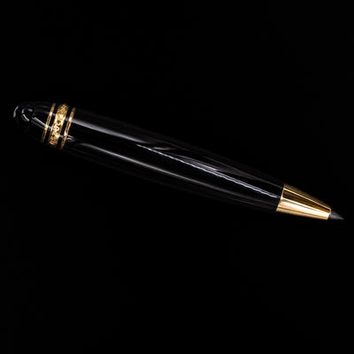 An overhead view of the Montblanc Meisterstuck Leonardo Black & Gold Sketch Pencil - Preowned activated.
