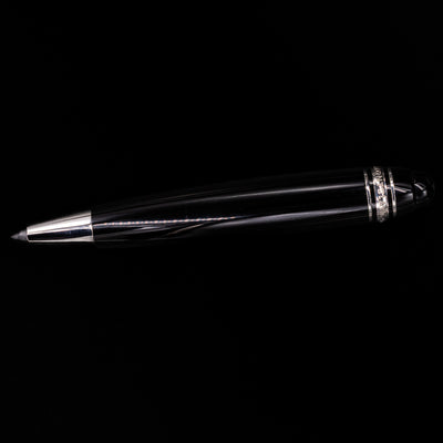An overhead view of the Montblanc Meisterstuck Leonardo Black & Platinum Sketch Pencil - Preowned activated.