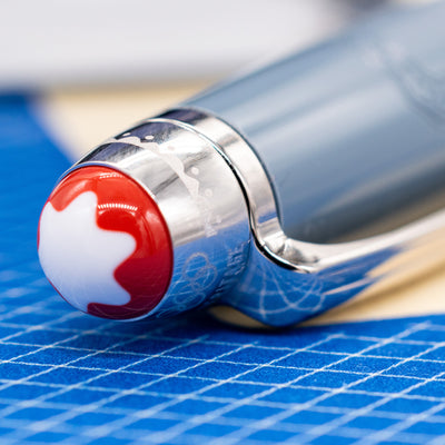 Montblanc Meisterstück x Olympic Heritage Chamonix 1924 Classique Rollerball Pen coral cap top